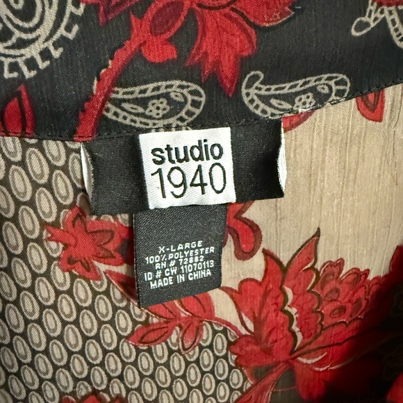 Studio 1940 Red and Black Paisley Floral Design - Picture 2 of 4